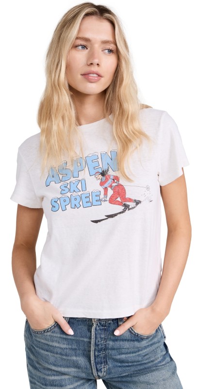 RE/DONE Classic Tee Ski Spree Vintage White