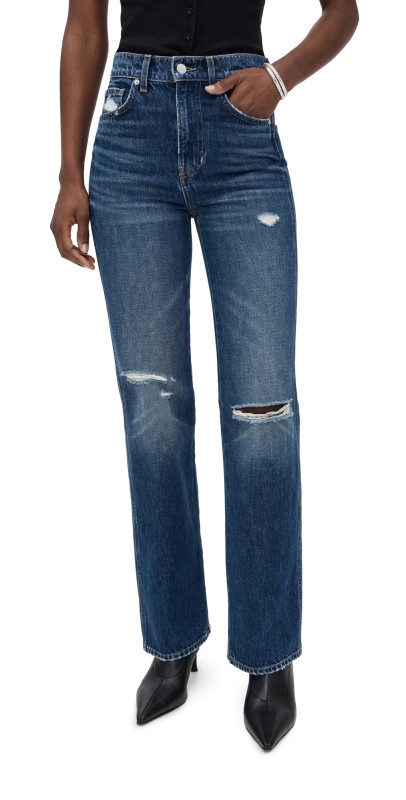 Veronica Beard Jean Dylan High Rise Wide Leg Straight Jeans City Lights