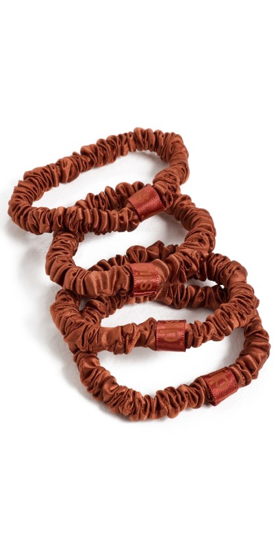 Slip Set of 4 Skinny Scrunchies Aubur