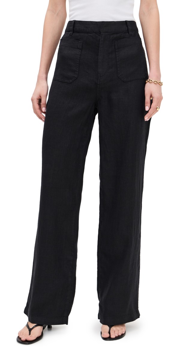 Madewell Patch Pocket Flare Pants Jet Black