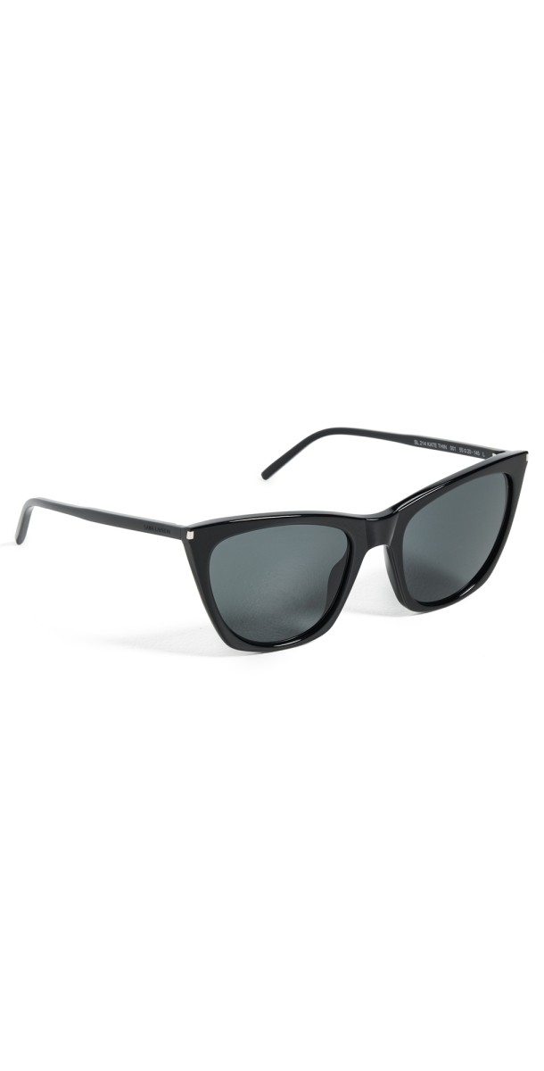 Saint Laurent Kate Thin Sunglasses Black-Black-Black