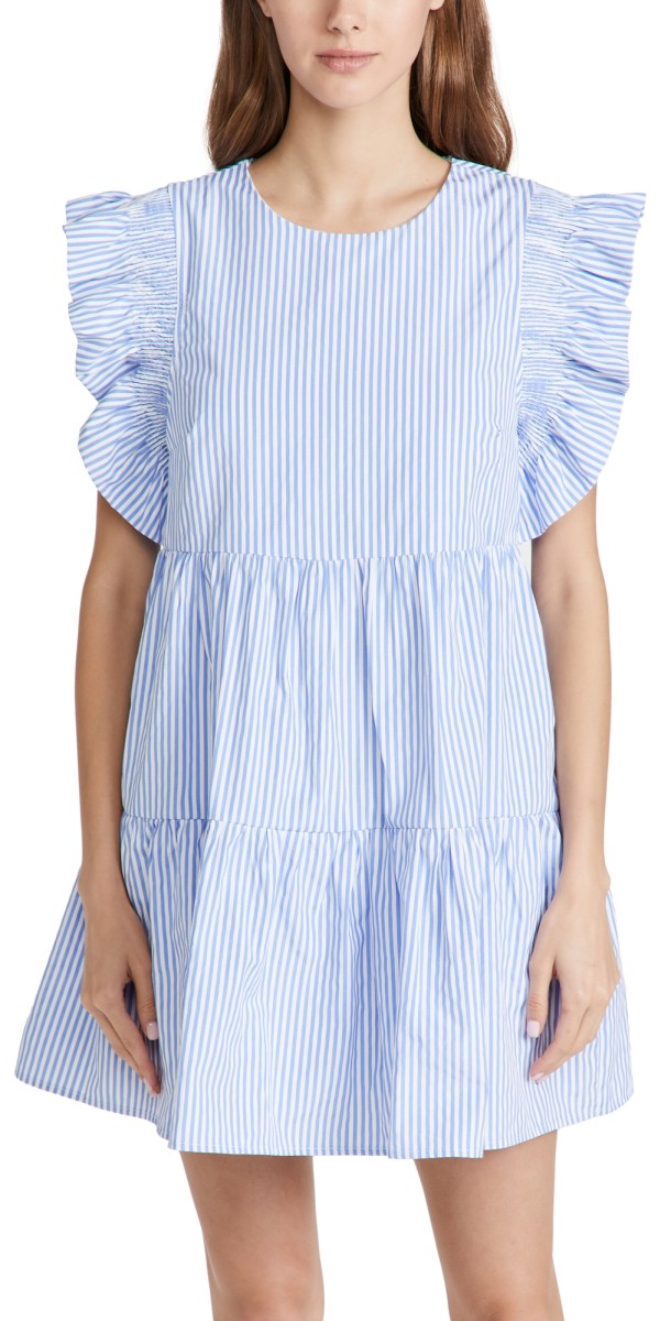 English Factory Striped Mini Dress Blue Stripe