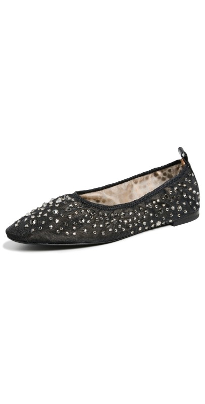 Tory Burch Eddie Crystal Ballet Flats 2.0 Black