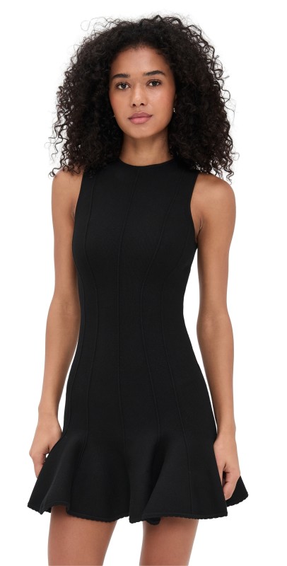 Fleur du Mal Dropped Waist Knit Corset Dress Black