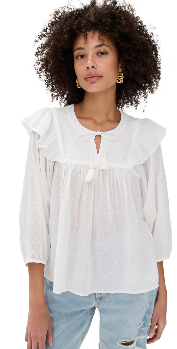 Cleobella Lina Blouse Ivory