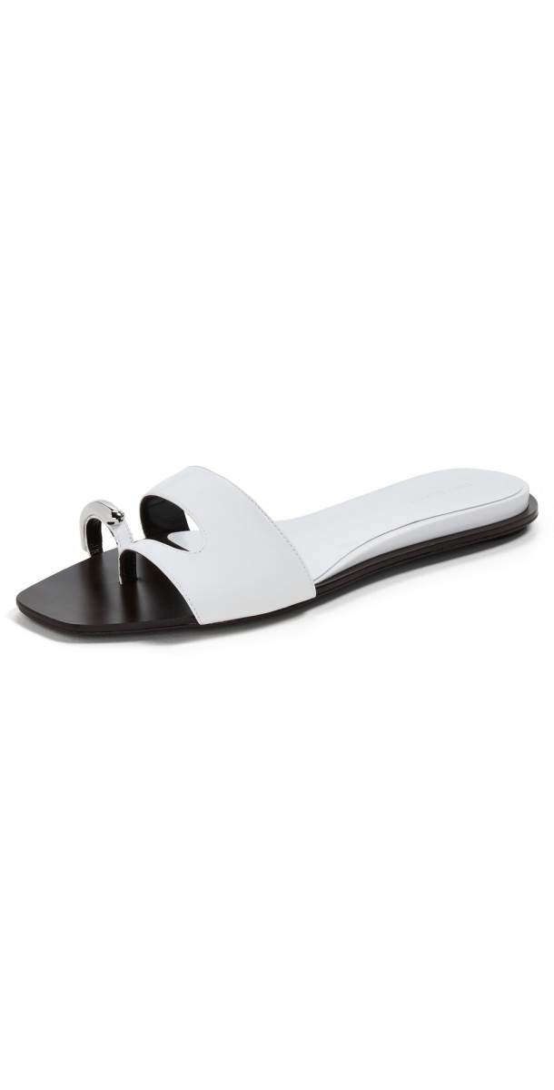 Tory Burch Pierced Slides Bianco/Silver
