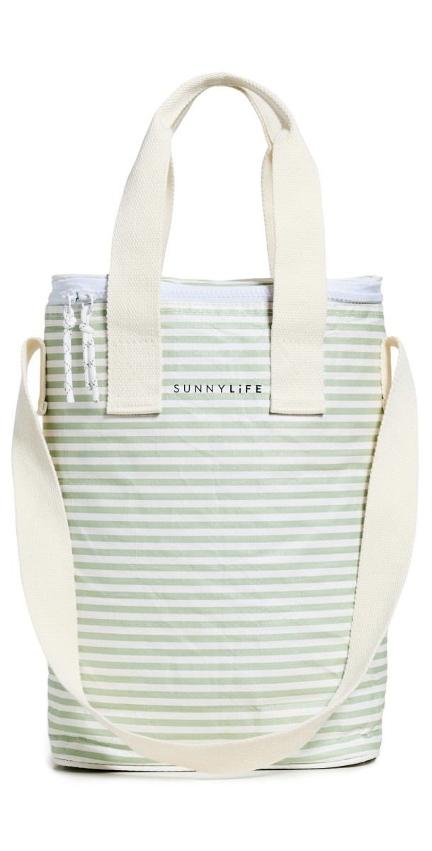 SunnyLife Light Cooler Drinks Bag Sage Strip