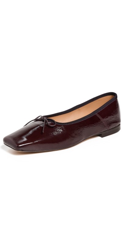 Mansur Gavriel Square Toe Ballerina Flats Augberine Naplak