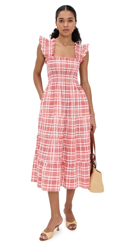 Hill House Home The Ellie Nap Dress Watercolor Gingham/Cherry