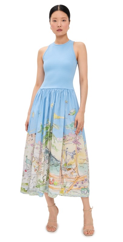 ALÉMAIS Anouk Tank Midi Dress Sky