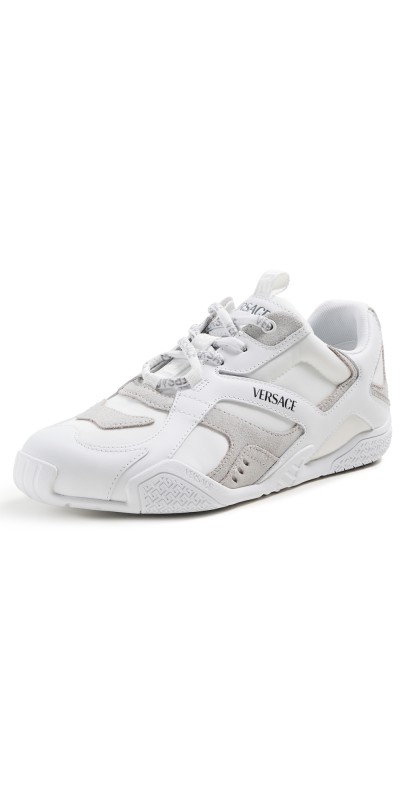 Versace Leather Sneakers Bianco/Concrete