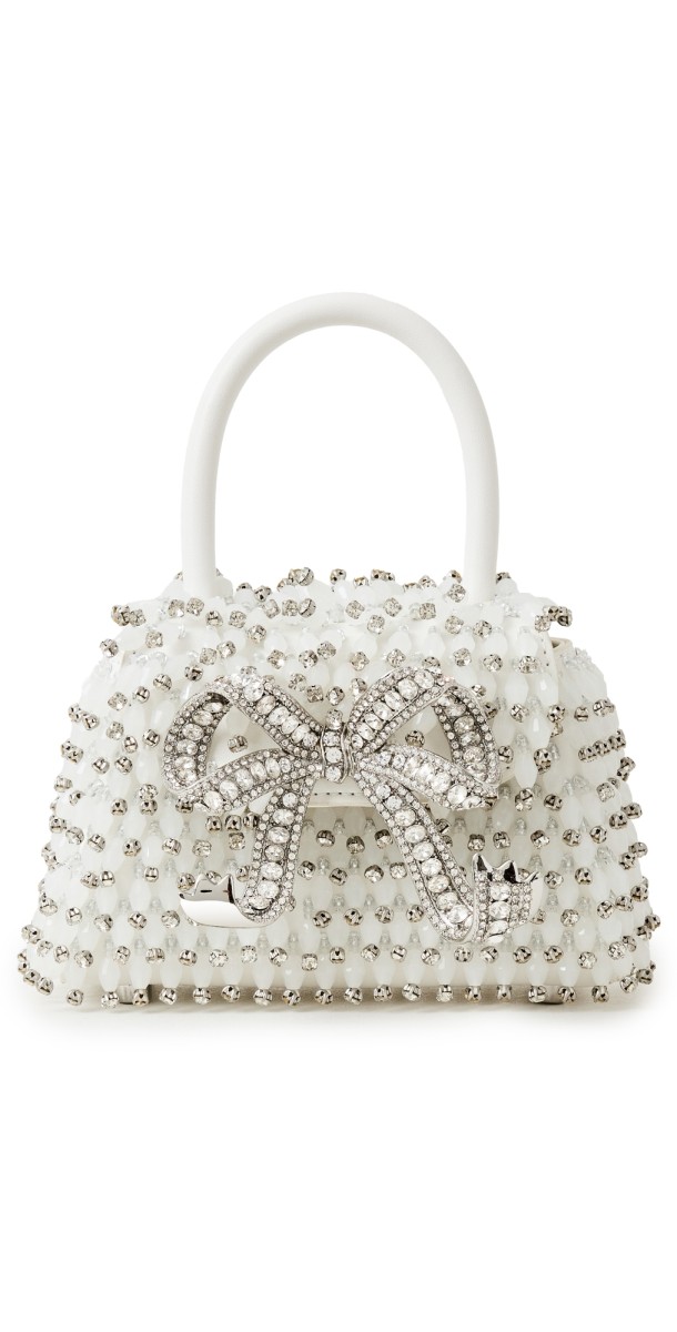 Self Portrait White Embellished Micro Bow Bag Color