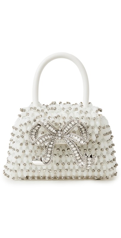 Self Portrait White Embellished Micro Bow Bag Color