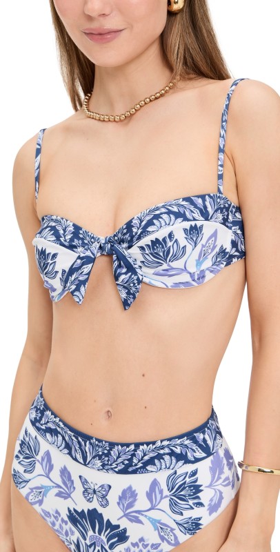 FARM Rio Delicate Tapestry Bikini Top Delicate Tapestry Off-White