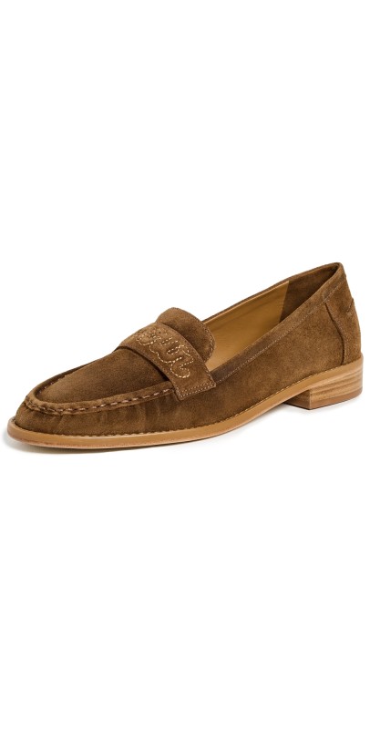 Cinq à Sept Gretta Suede Amour Loafers golden sienna