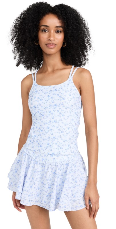 LoveShackFancy Munro Tank Blue Side Walk