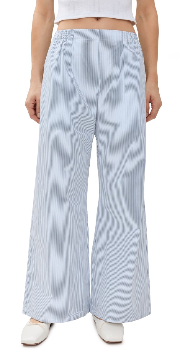 Leset Yoshi Wide Leg Boxer Pants Seaside Stripe