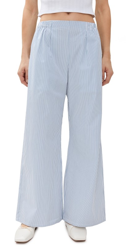 Leset Yoshi Wide Leg Boxer Pants Seaside Stripe