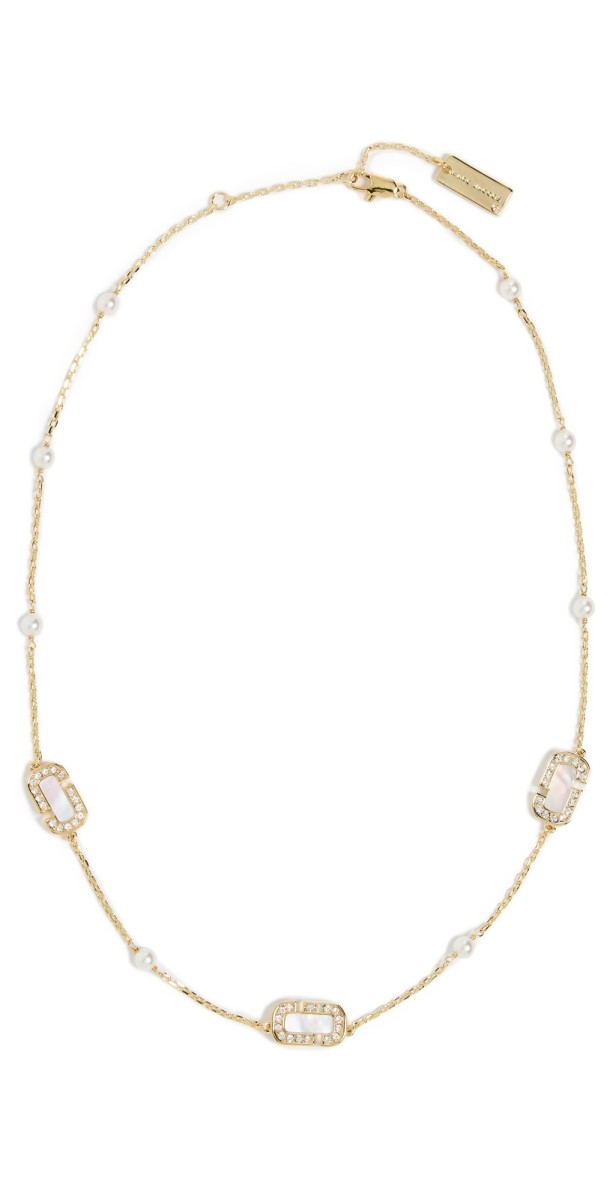 Marc Jacobs J Marc Luxe Mop Chain Necklace Gold/Crystal