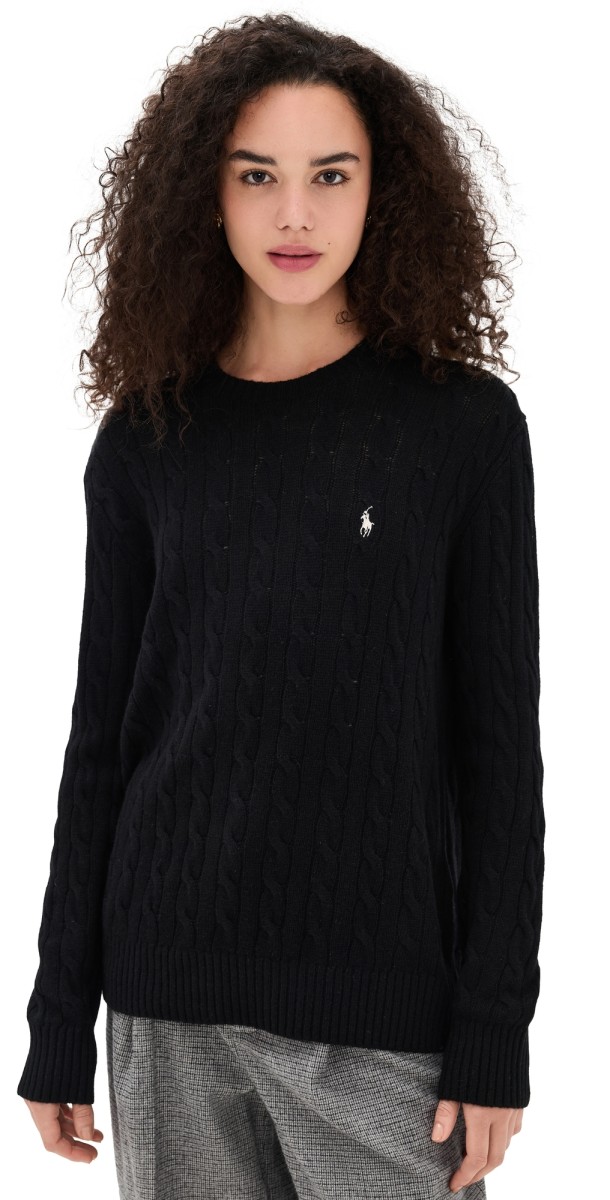 Polo Ralph Lauren Long Sleeve Crewneck Pullover Sweater Polo Black