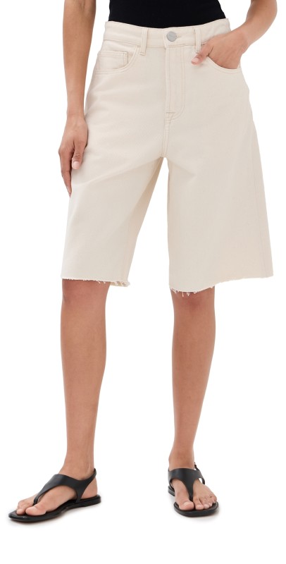 Róhe Baggy Fit Denim Shorts Ecru