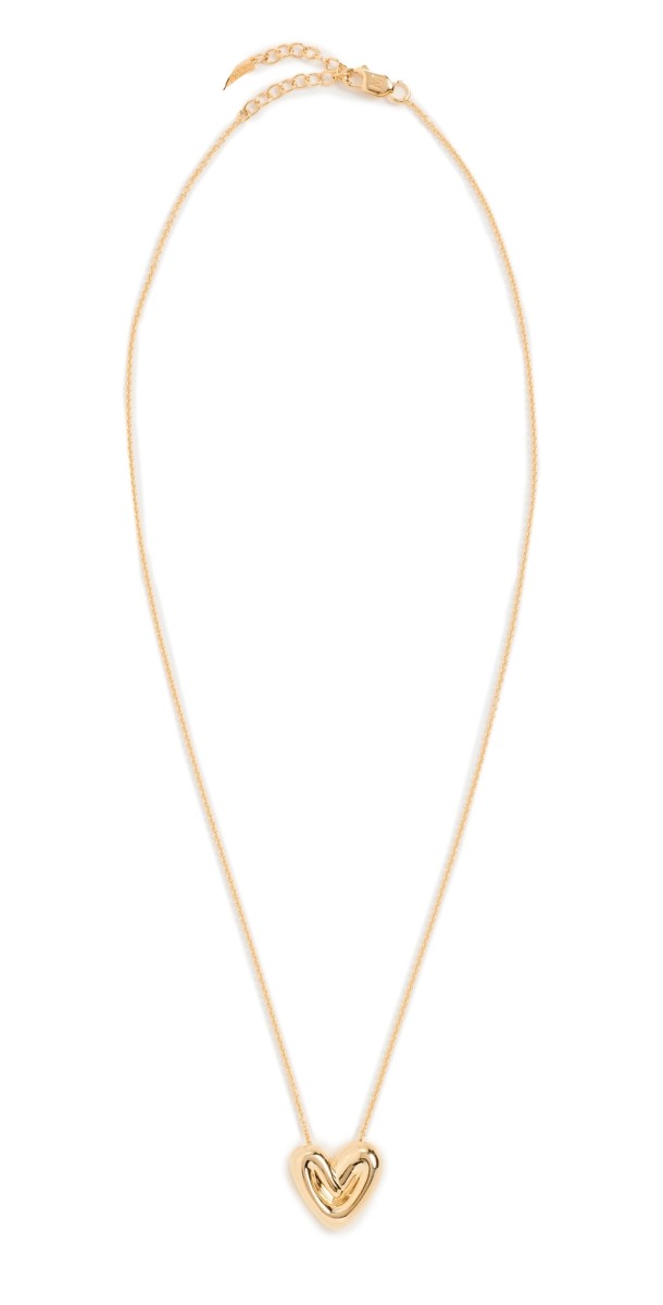 Missoma Puffy Heart Pendant Necklace Gold