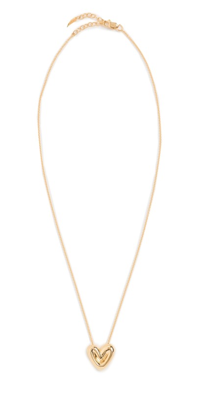 Missoma Puffy Heart Pendant Necklace Gold