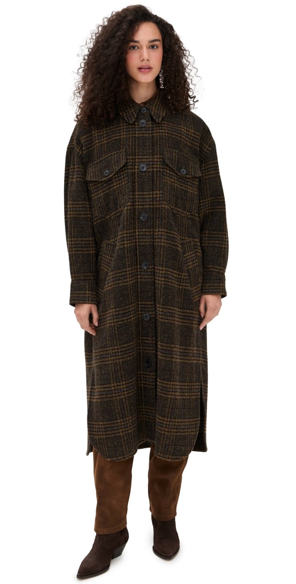 Isabel Marant Étoile Gislene Wool Coat Khaki