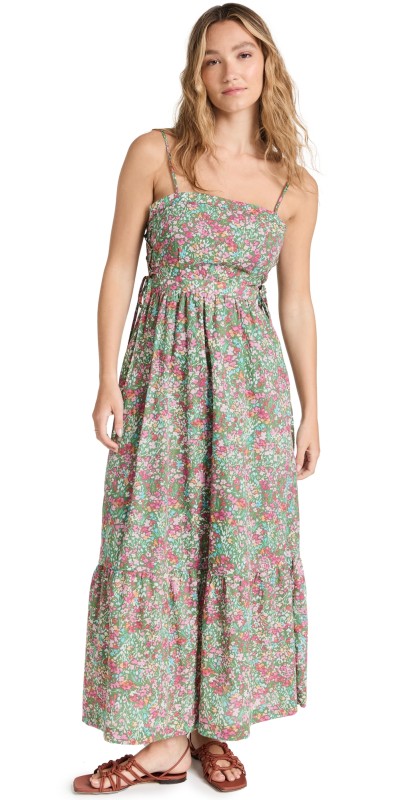 Lost + Wander Big Sur Maxi Dress Green Floral