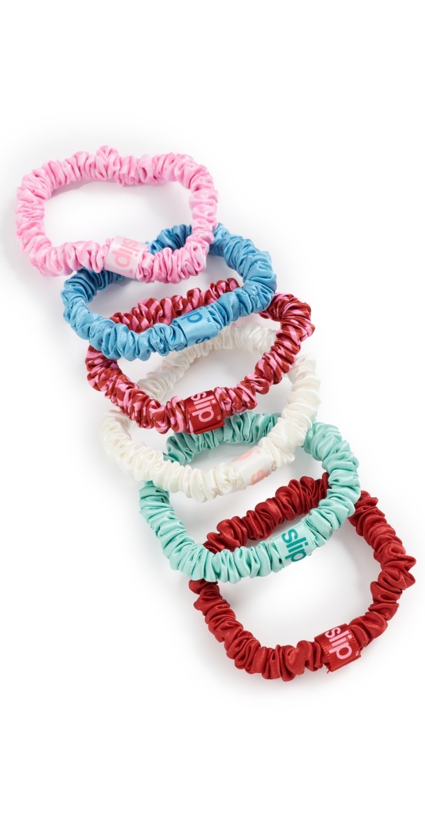 Slip Skinny Scrunchies Set of 6 and Pouch High Tid