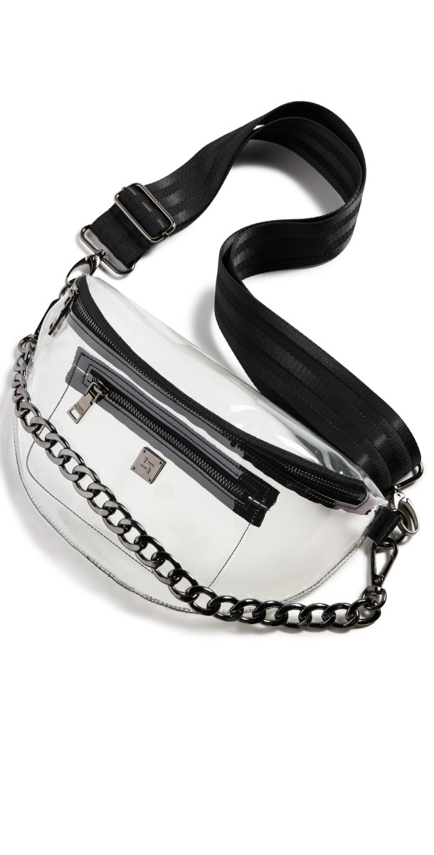 Think Royln Clear Stadium Bag Clear Plastic Black/Black Web