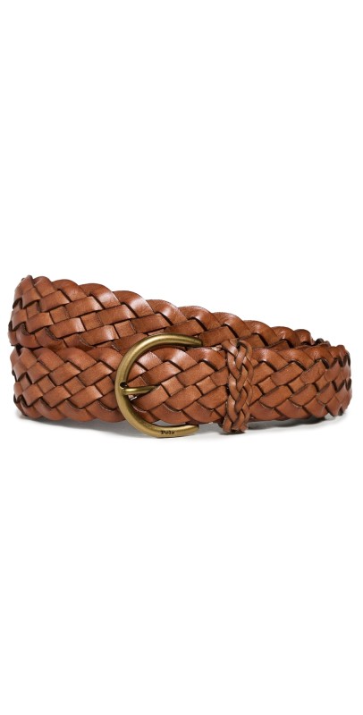 Polo Ralph Lauren Medium Vachetta Braided Belt 40mm Cuoio