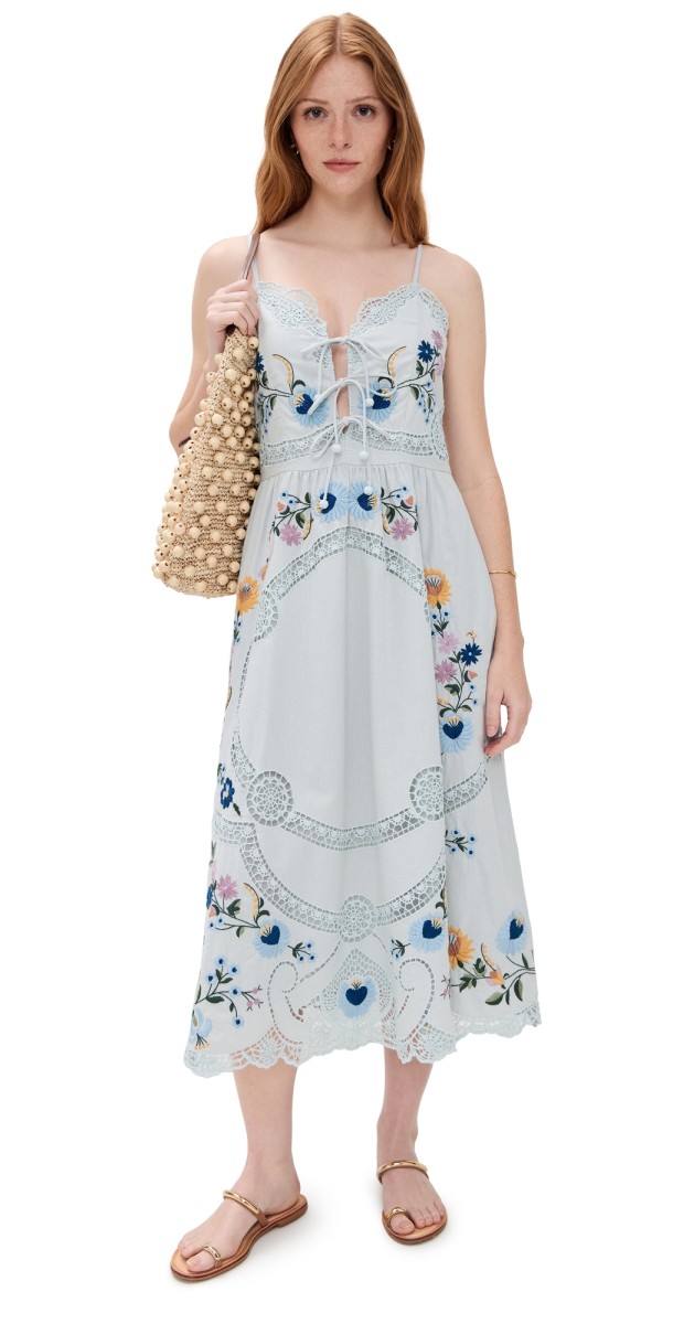 Sea Celia Embroidery Slip Dress Sky