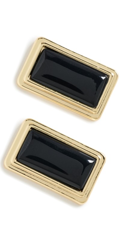 Heaven Mayhem Archer Rectangle Earrings Gold/Black