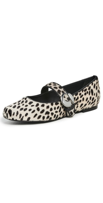 Coperni Belt Ballerina Flats White-Black Print