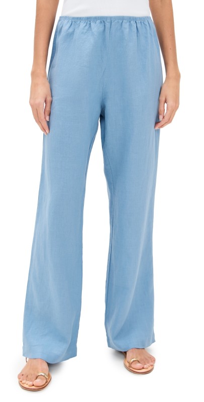 DONNI. The Linen Simple Pants Cornflower