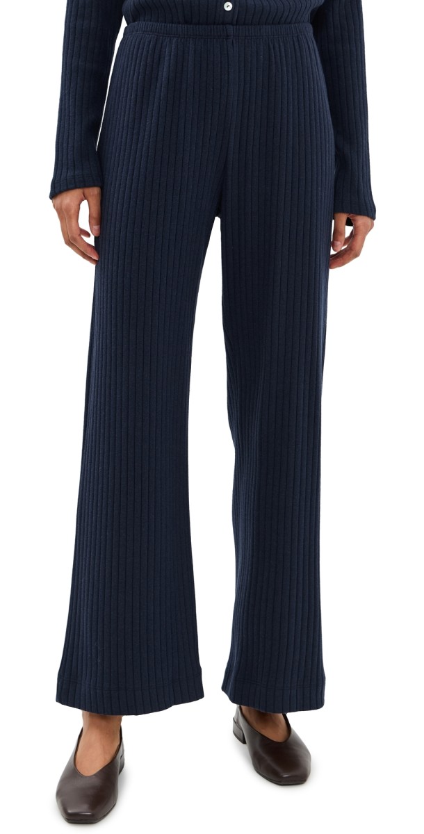 DONNI. The Sweater Rib Simple Pants Navy
