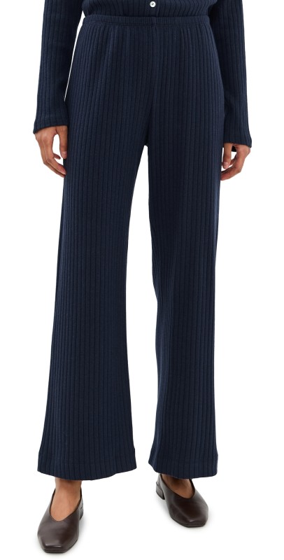 DONNI. The Sweater Rib Simple Pants Navy
