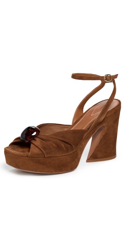 Zimmermann Gleam Sandals 120mm Hazelnut