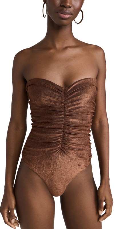 JADE Swim Yara One Piece Espresso Terry Sheen