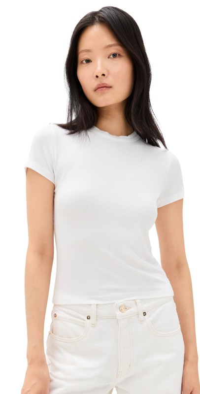 FRAME The Rib Baby Tee White