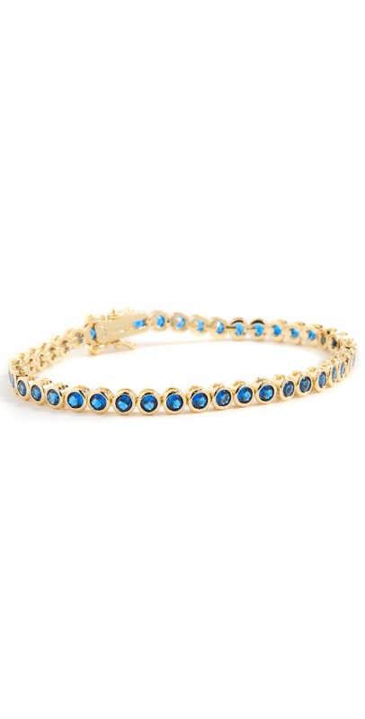 By Adina Eden Sapphire CZ Bezel Tennis Bracelet Sapphir