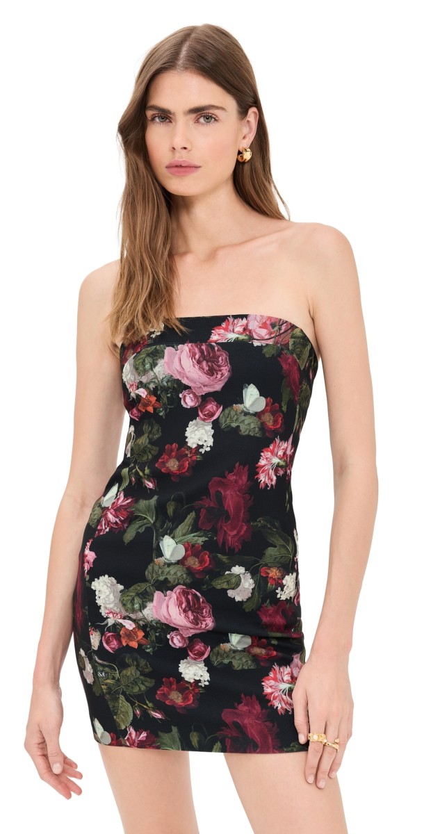 alice + olivia Kelly Square Bust Mini Dress Be Still