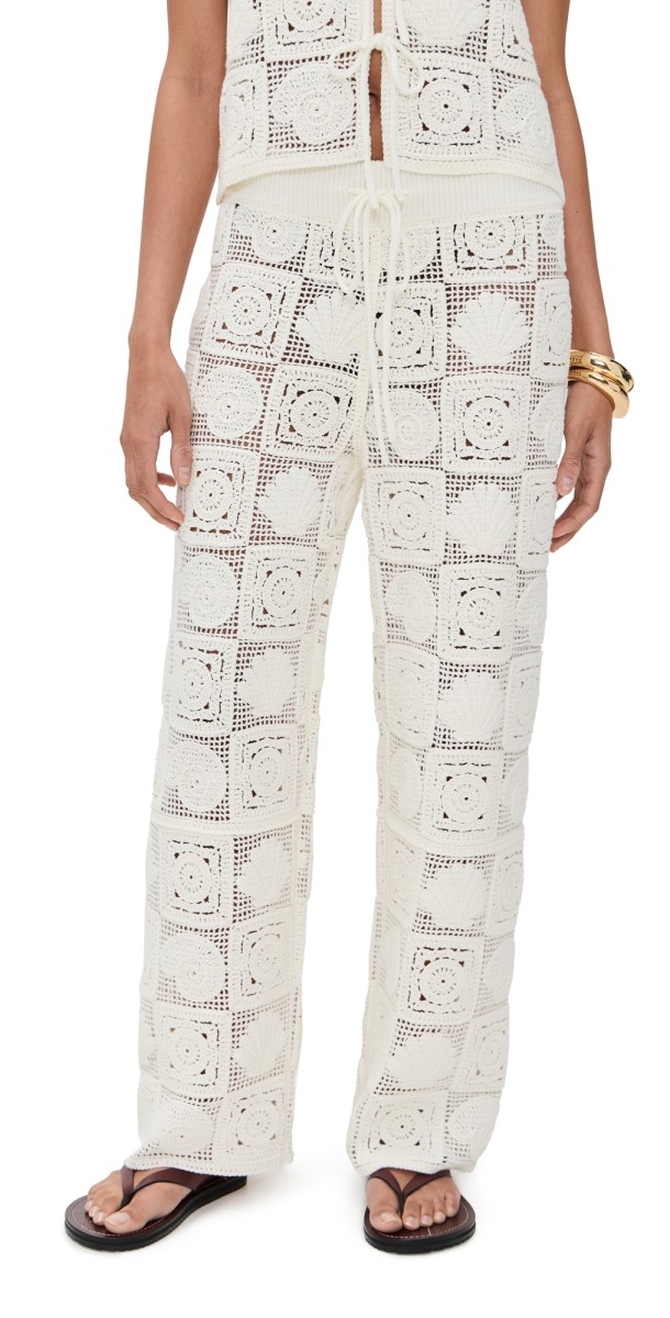 RAILS Rails x LSPACE Maja Pants White Sea Shell Crochet