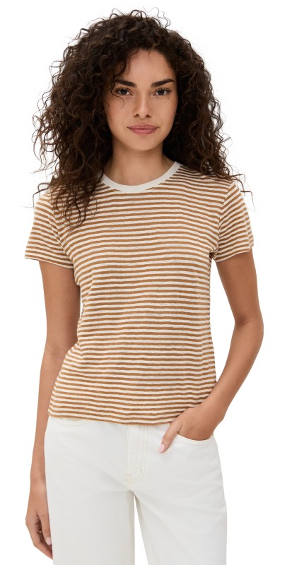 FRAME Linen Baby Tee Toffee Multi