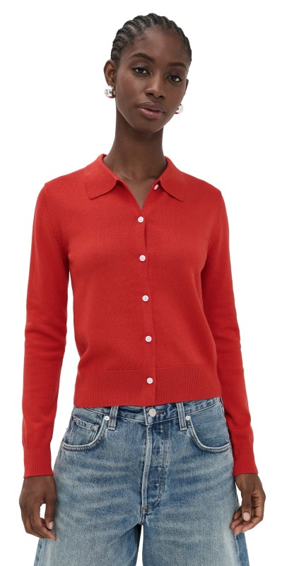 WAYF Rory Cardigan Red