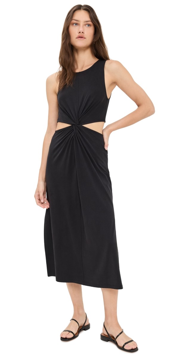 Beyond Yoga Around The World Front Twist Dress Black