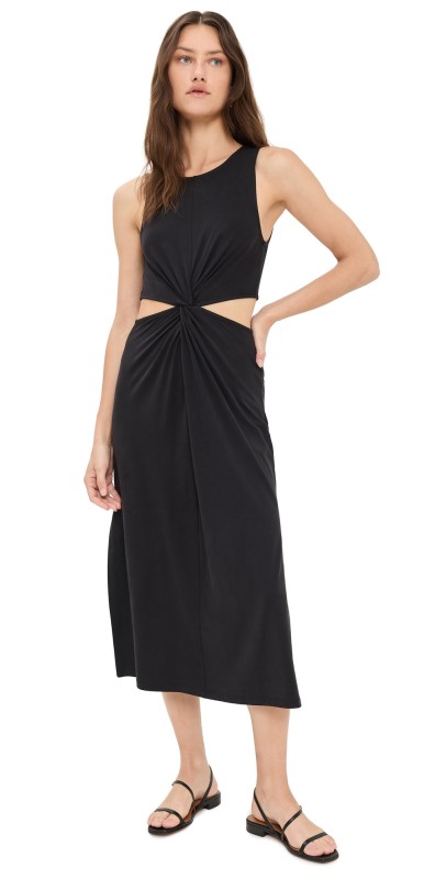 Beyond Yoga Around The World Front Twist Dress Black