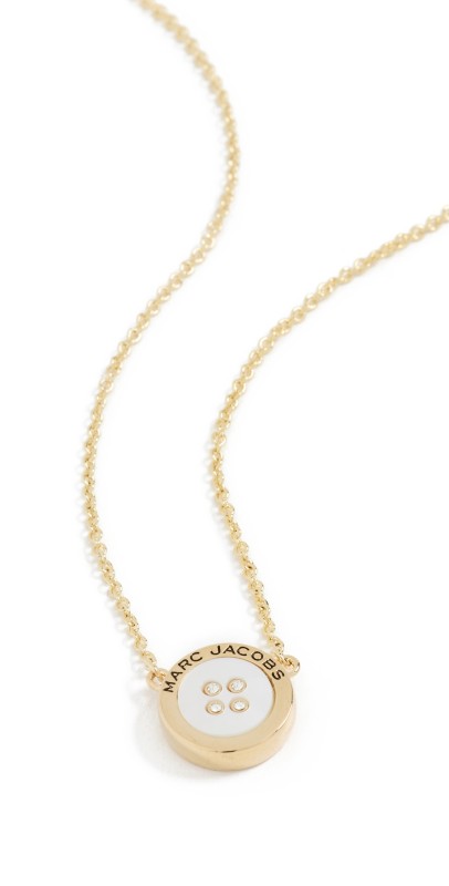 Marc Jacobs Button Mop Necklace Gold/MOP