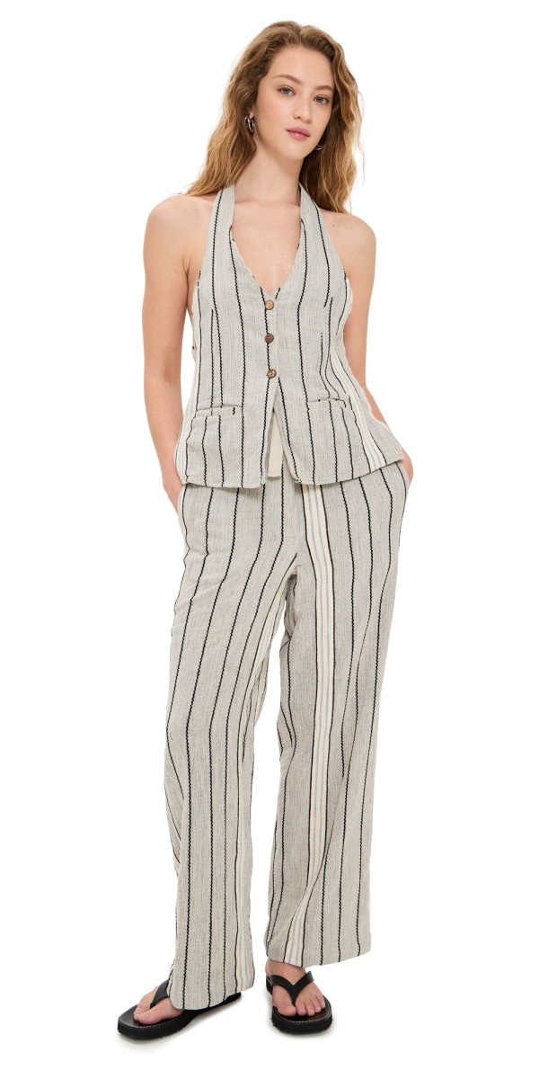 Free People Take Me To Paris Striped Two Piece Set Rocky Stripe
